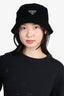 Prada Black Corduroy Triangle Logo Bucket Hat Size XL