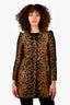 Red Valentino Heart Shape Leopard Printed Coat Size 38