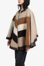 Maje Brown/Cream Wool Pancho Size O/S
