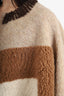 Maje Brown/Cream Wool Pancho Size O/S