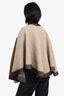 Maje Brown/Cream Wool Pancho Size O/S
