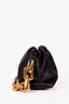 Bottega Veneta Black Leather Pouch with Gold Chain