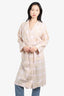 Burberry Pink/Beige Cotton Check Robe Size M