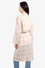 Burberry Pink/Beige Cotton Check Robe Size M