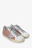 Golden Goose White/Pink Glitter Superstar Sneaker Size 38