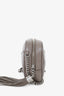 Saint Laurent Grey Calfskin Crocodile-embossed Lou Camera Mini Bag