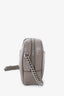 Saint Laurent Grey Calfskin Crocodile-embossed Lou Camera Mini Bag
