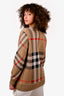 Burberry Beige Merino Wool Check Cardigan Size XS