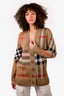 Burberry Beige Merino Wool Check Cardigan Size XS