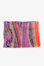 Etro Purple/Orange Paisley Silk Raw Edge Scarf