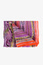 Etro Purple/Orange Paisley Silk Raw Edge Scarf