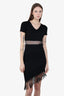 Sandro Paris Black Fringe Short-Sleeve Dress size 2