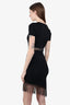 Sandro Paris Black Fringe Short-Sleeve Dress size 2