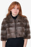 Saga Brown Mink Fur Cropped Jacket size 36