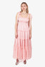 LoveShackFancy Pink Tiered Burrows Dress Size 4