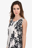 Ann Demeulemeester Black/White Floral Silk Dress Size 38