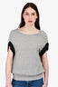 Lanvin Grey Cap Sleeve Top Size S