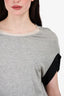 Lanvin Grey Cap Sleeve Top Size S