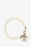 Pre-loved Chanel™ Gold Tone Pearl CC Logo Bracelet
