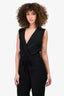 Diane Von Furstenberg Black Sleeveless Jumpsuit with Belt size 2
