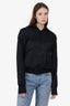 Yohji Yamamoto Black Silk 'Yohji Love You' Distressed Bomber Jacket size 2