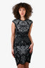 Alexander McQueen Black/White Knit Sleeveless Dress Size S