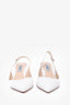 Prada Patent White Slingback Kitten Heel Size 39