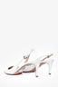 Prada Patent White Slingback Kitten Heel Size 39
