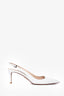 Prada Patent White Slingback Kitten Heel Size 39