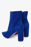 Gianvito Rossi Blue Suede Ankle Heeled Boot Size 38.5