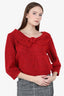 Rixo Red Metallic Knit Serenity Rosette Sweater size 6