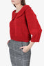 Rixo Red Metallic Knit Serenity Rosette Sweater size 6