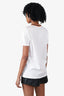 Prada White/Orange Logo Patch T-Shirt size Small