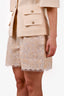 Pre-Loved Chanel™ 2014C Runway Floral Latex Shorts Size 36