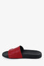Gucci Black/Red Monogram Signature Slide Size 36