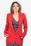 Smythe Red Longline Lapel Blazer Size 8 US