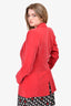Smythe Red Longline Lapel Blazer Size 8 US