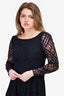 Burberry London Navy Blue Lace Long Sleeve Dress Size 6 US