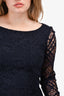 Burberry London Navy Blue Lace Long Sleeve Dress Size 6 US