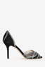 Jimmy Choo Black/Silver Peep Toe Pumps Size 36