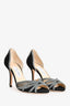 Jimmy Choo Black/Silver Peep Toe Pumps Size 36