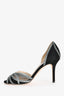Jimmy Choo Black/Silver Peep Toe Pumps Size 36