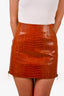 Givenchy Brown Croc Embossed Leather Mini Skirt Size 34