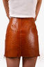 Givenchy Brown Croc Embossed Leather Mini Skirt Size 34