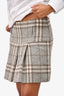 Burberry London Grey Wool Tartan Skirt Size 4