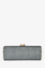 Jimmy Choo Silver Clutch with Gold Tone Clasp