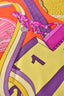 Hermès Orange/Purple Silk 'Les Trophees' Carre 90