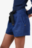 Pre-Loved Chanel™ Black/Blue Denim Waist Tie Shorts Size 38