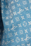 Louis Vuitton Blue/White Wool/Silk Monogram Scarf