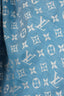 Louis Vuitton Blue/White Wool/Silk Monogram Scarf